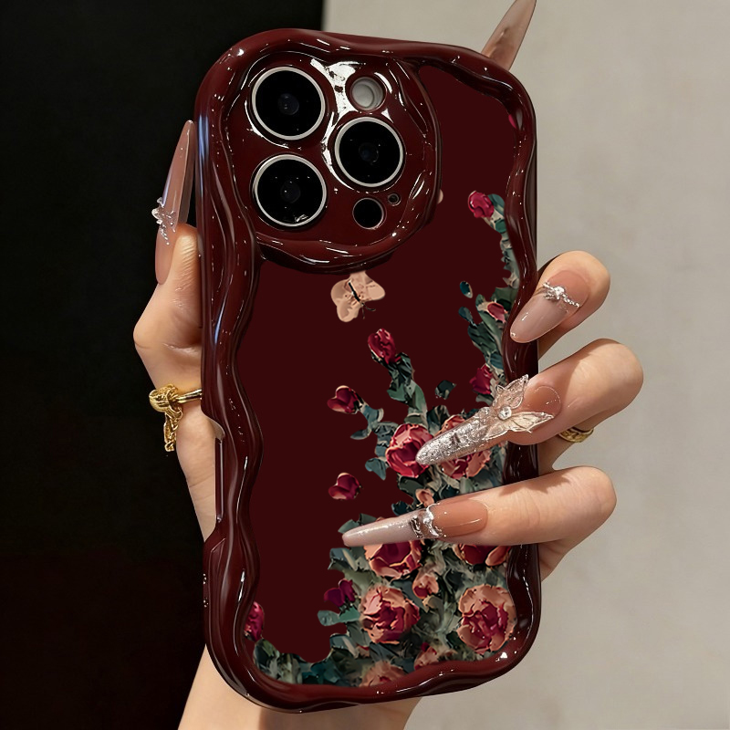 Photography Art - Retro Oil Painting Flower Pattern Phone